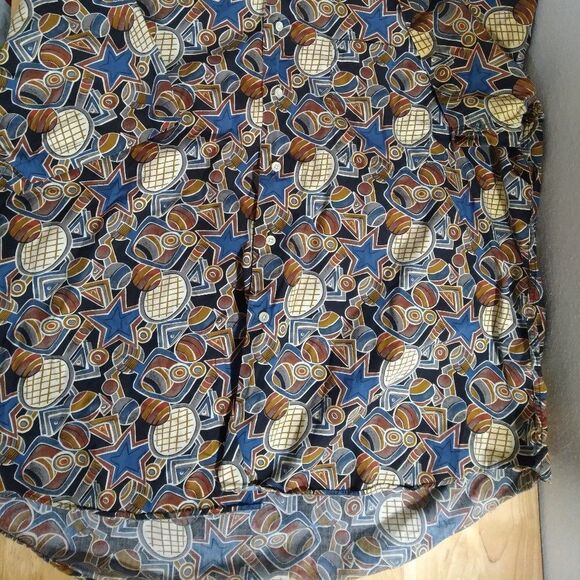Vintage Neiman Marcus Racket Sports Tennis Stars Hawaiian Shirt - Picture 3 of 8